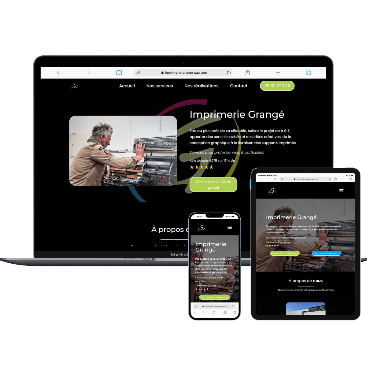 mockup site web imprimeur